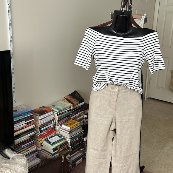 Striped Black and White Women's Top - Picture 4 of 7